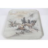 Early 20th century Japanese porcelain tray of square form,