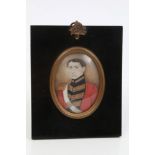 Anglo-Indian School (circa 1820), watercolour portrait miniature on ivory - Portrait of an Officer,