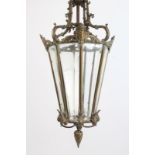 Late 19th / early 20th century bronze ceiling lantern,