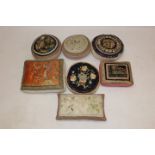 Collection of decorative cushions upholstered with Chinese silkwork panels (7) CONDITION