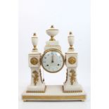 19th century mantel clock with eight day movement, pull-repeat, striking on a bell,