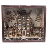 Good Victorian country house diorama modelled as a three-storey house flanked by wings,