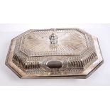 George III silver entrée dish of octagonal form, with reeded border,