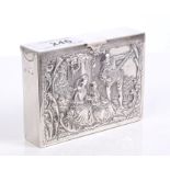 Late 19th century silver box of rectangular form,