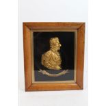 19th century ormolu profile bust of Lord Wellington wearing uniform and Decorations with title