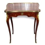 Good quality 19th century French kingwood side table with floral marquetry inlay and ormolu mounts,