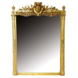 Good quality Victorian giltwood and gesso framed overmantel mirror with central cartouche and