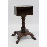 Regency mahogany teapoy,