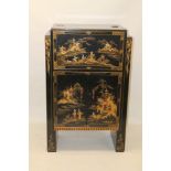 1920s / 30s black lacquer and chinoiserie decorated drinks cabinet,