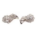 Pair of diamond cluster earrings,