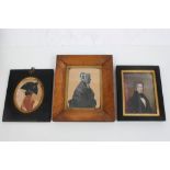 Hubard Gallery (early 19th century), miniature silhouette hand-painted paper cut portrait on card,