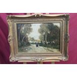 Morray Barker, late Victorian oil on board - Returning Home, a rural landscape, signed,