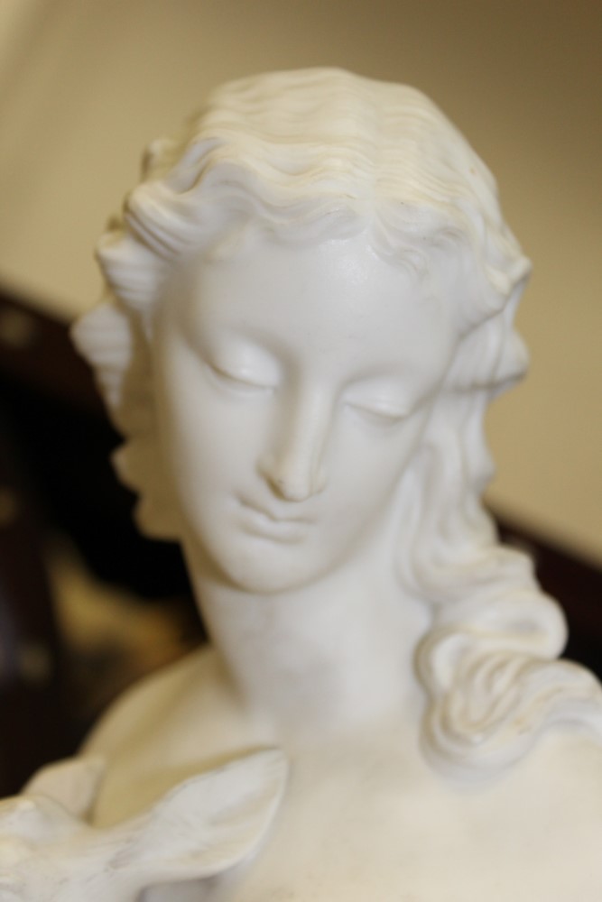 Large Victorian Parian Ware figure of 'The Wood Nymph', signed - 'C. B. Birch. Sc. - Image 2 of 6