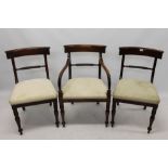 Long set of fourteen Regency-style dining chairs,