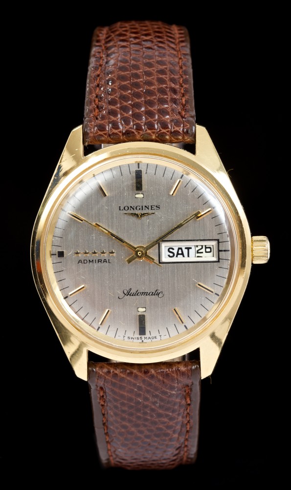 Gentlemen's Longines Admiral 5 Star Automatic Calendar gold wristwatch,