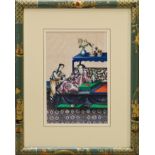 Chinese School 19th century set of four paintings on pith paper depicting noble figures and