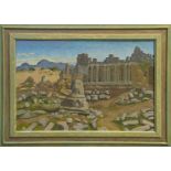 *Sir Cedric Lockwood Morris (1889 - 1982), oil on canvas - Mediterranean landscape with ruins,