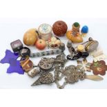 Collection of 19th century / early 20th century sewing accessories including thimble cases,