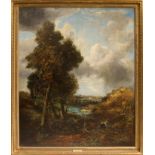 Joseph Paul (1804 - 1887), oil on canvas - The Peat Diggers, in gilt frame, 127cm x 102cm.
