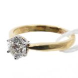 Diamond single stone ring, the brilliant cut diamond estimated to weigh approximately 0.