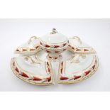 Garniture of five early 19th century Derby tureens and covers - comprising four of unusual curved
