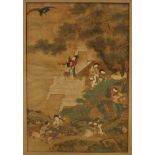 Chinese School, 17th / 18th century large fine ink painting on silk,
