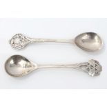 Pair of George V silver Arts & Crafts spoons, by Omar Ramsden,