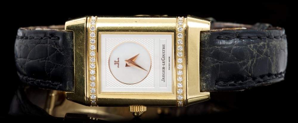 Fine ladies' Jaeger-LeCoultre yellow gold (18ct) and diamond Reverso Duetto wristwatch, - Image 2 of 6