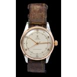 1950s gentlemen's Tudor Oyster Shock-Resisting wristwatch with white dial,
