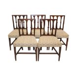 Good set of eight George III mahogany dining chairs in the Hepplewhite style,