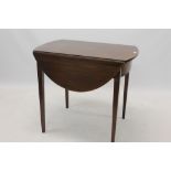 Good George III mahogany and tulipwood crossbanded Pembroke table,