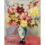 *Lucy Harwood (1893 - 1972), oil on canvas - still life of summer flowers, unsigned, unframed,