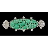 1920s jade and diamond brooch,