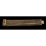 Regency multi-strand bracelet with nine strands of belcher links,