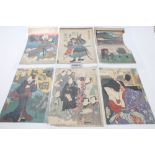 Fine collection of 17th / 18th and 19th century Japanese woodblock prints (approximately 56 items).