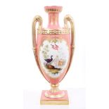 Fine quality Victorian porcelain vase - probably Minton, of classical form,