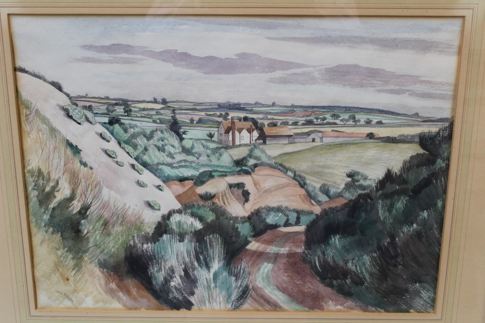 *John Nash (1893 - 1977), pencil and watercolour - The Ferriers, Bures, signed and dated '62, - Image 6 of 6