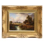 Joseph Paul (1804 - 1887), oil on canvas - Norfolk landscape, in original Norwich School frame,