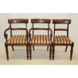 Set of six late Regency mahogany dining chairs,