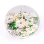 Mid-19th century French glass paperweight with encrusted Island decoration, 5cm diameter.