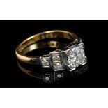 Art Deco diamond ring, the brilliant cut diamond estimated to weigh approximately 0.