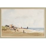 *Edward Wesson (1910 - 1983), watercolour - Waxham Beach, signed, in glazed gilt frame,