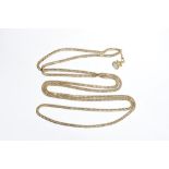 Victorian yellow metal snake-link long chain / guard chain,
