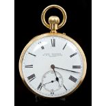 Victorian gentlemen's gold (18ct) open face pocket watch, by John Bennett, 65 & 64 Cheapside,