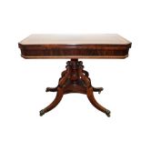 Good Regency rosewood and kingwood crossbanded card table,