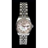 Ladies' Rolex Oyster Perpetual Date Just stainless steel wristwatch, model 179174,