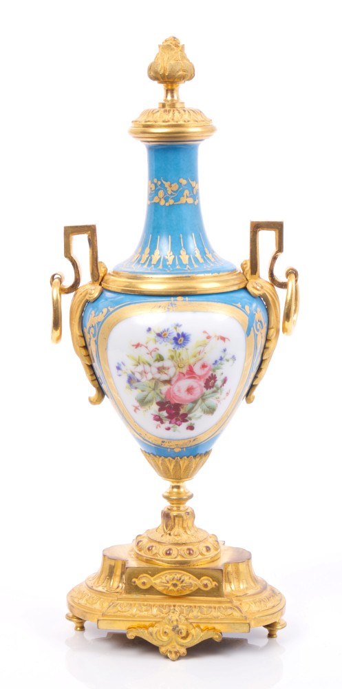 Late 19th century French Sèvres-style vase with ormolu mounts and painted figure and floral - Image 2 of 2