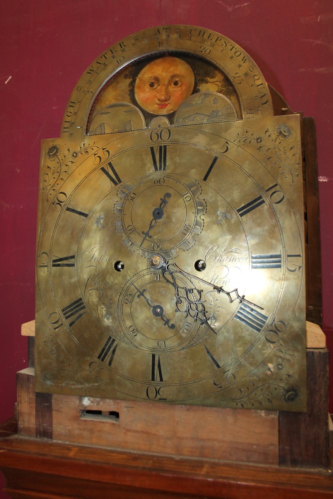 Late 18th century eight day longcase clock with brass arched dial, by John Chance, Chepstow, - Bild 2 aus 5