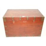 19th century brass bound teak silver chest,