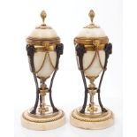 Fine pair of 19th century neoclassical alabaster and ormolu cassolettes,